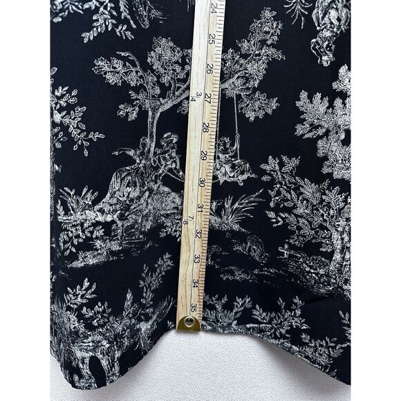 Vintage Kathie Lee Black Floral Toile Maxi Skirt Women’s Size 12 Waist 32” - Picture 4 of 10
